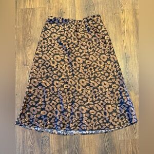 Express Brown and Black A-Line Skirt